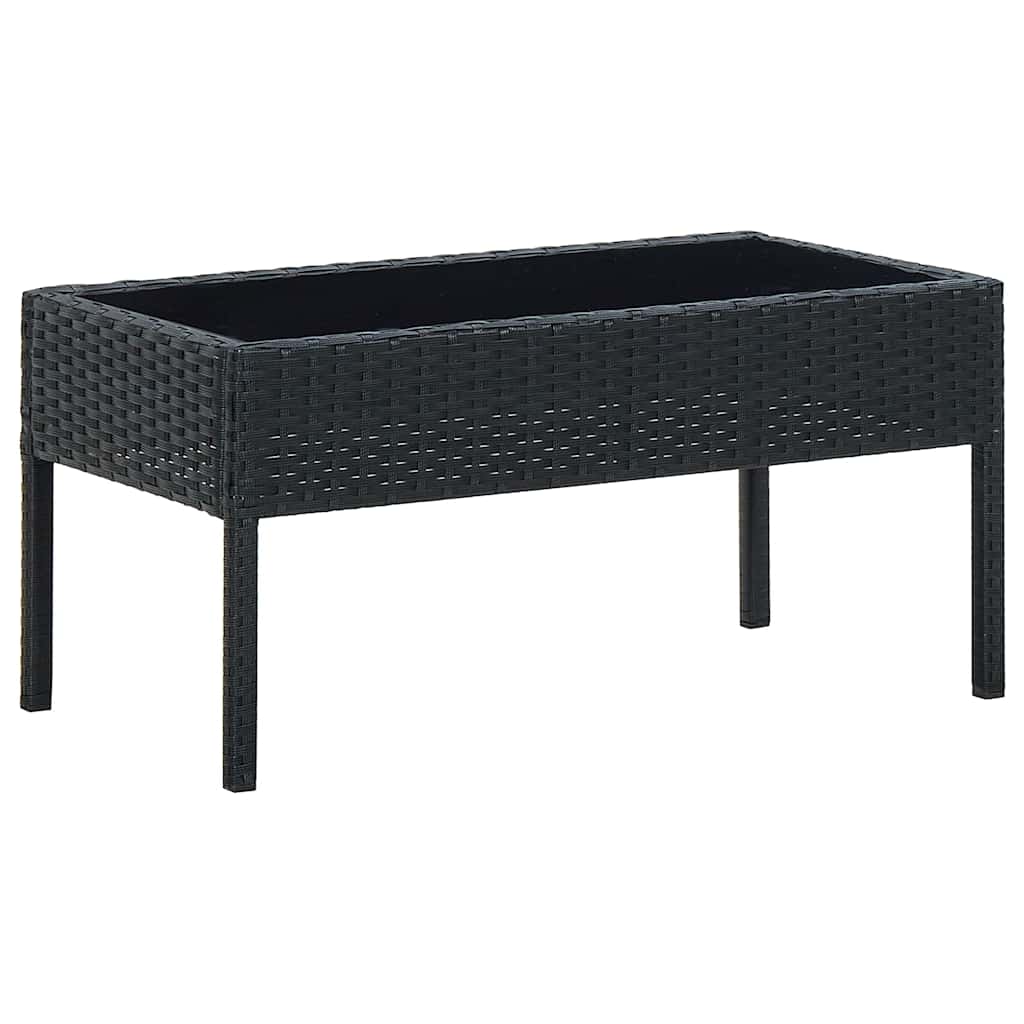 Vidaxl tuintafel 75x40x37 cm poly rattan zwart