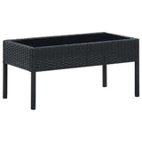Vidaxl tuintafel 75x40x37 cm poly rattan zwart