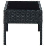 Vidaxl tuintafel 75x40x37 cm poly rattan zwart