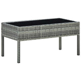 Vidaxl tuintafel 75x40x37 cm poly rattan grijs