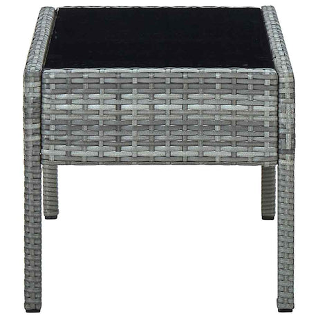 Vidaxl tuintafel 75x40x37 cm poly rattan grijs