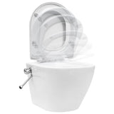 Vidaxl suspendu aux toilettes sans bordure avec fonction bidet blanc céramique blanc