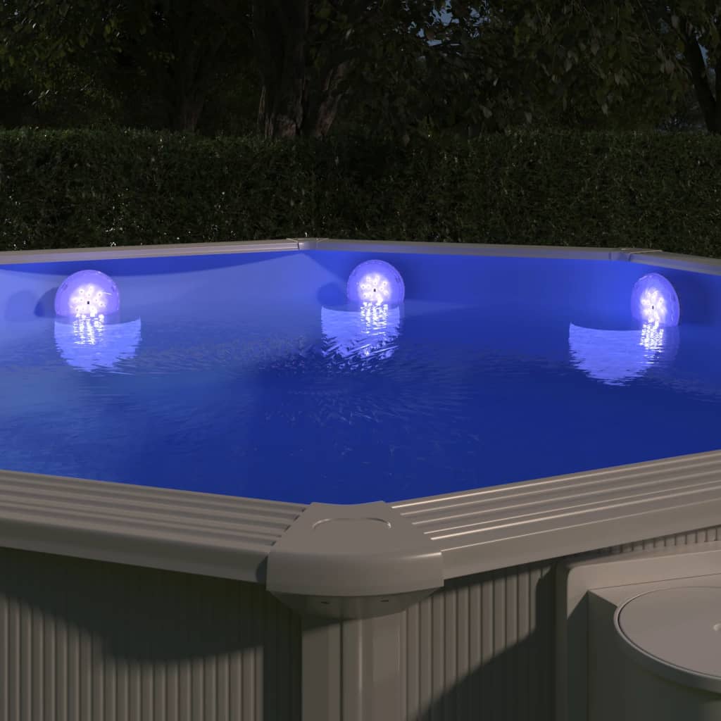 VidaXL Swimming pool lamp Dip -up floating LED with remote control white