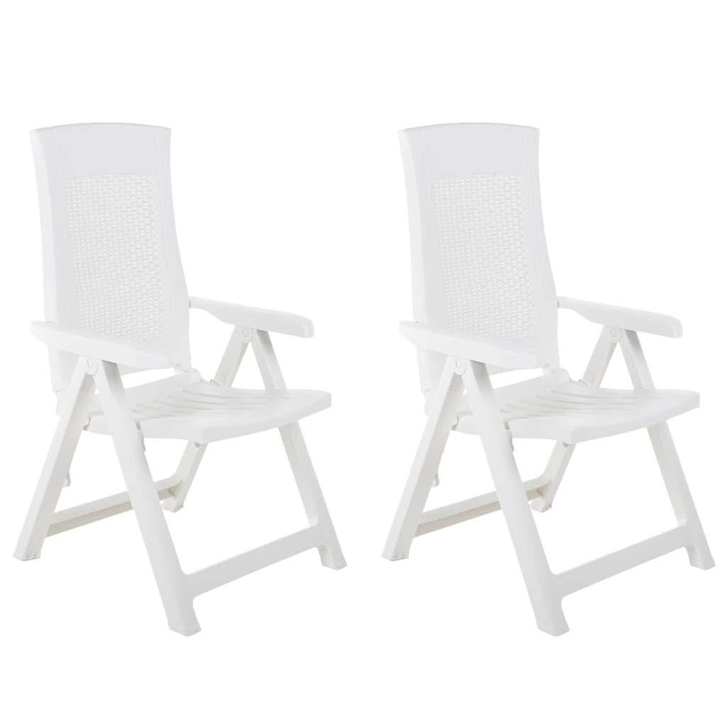Vidaxl tuinstoelen 2 st verstelbaar kunststof wit