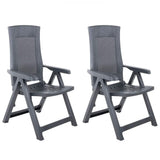 Vidaxl tuinstoelen 2 st verstelbaar kunststof antracietkleurig