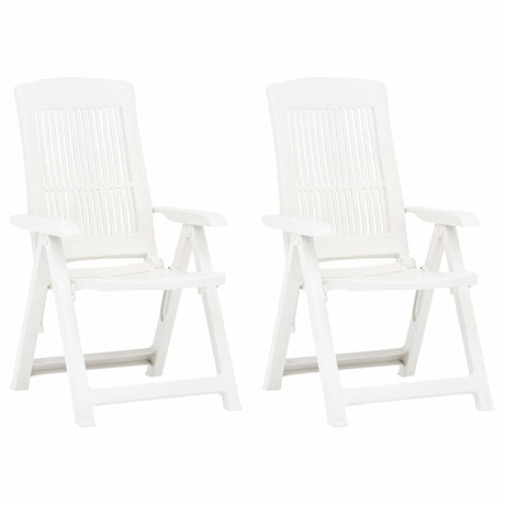 Vidaxl tuinstoelen 2 st verstelbaar kunststof wit