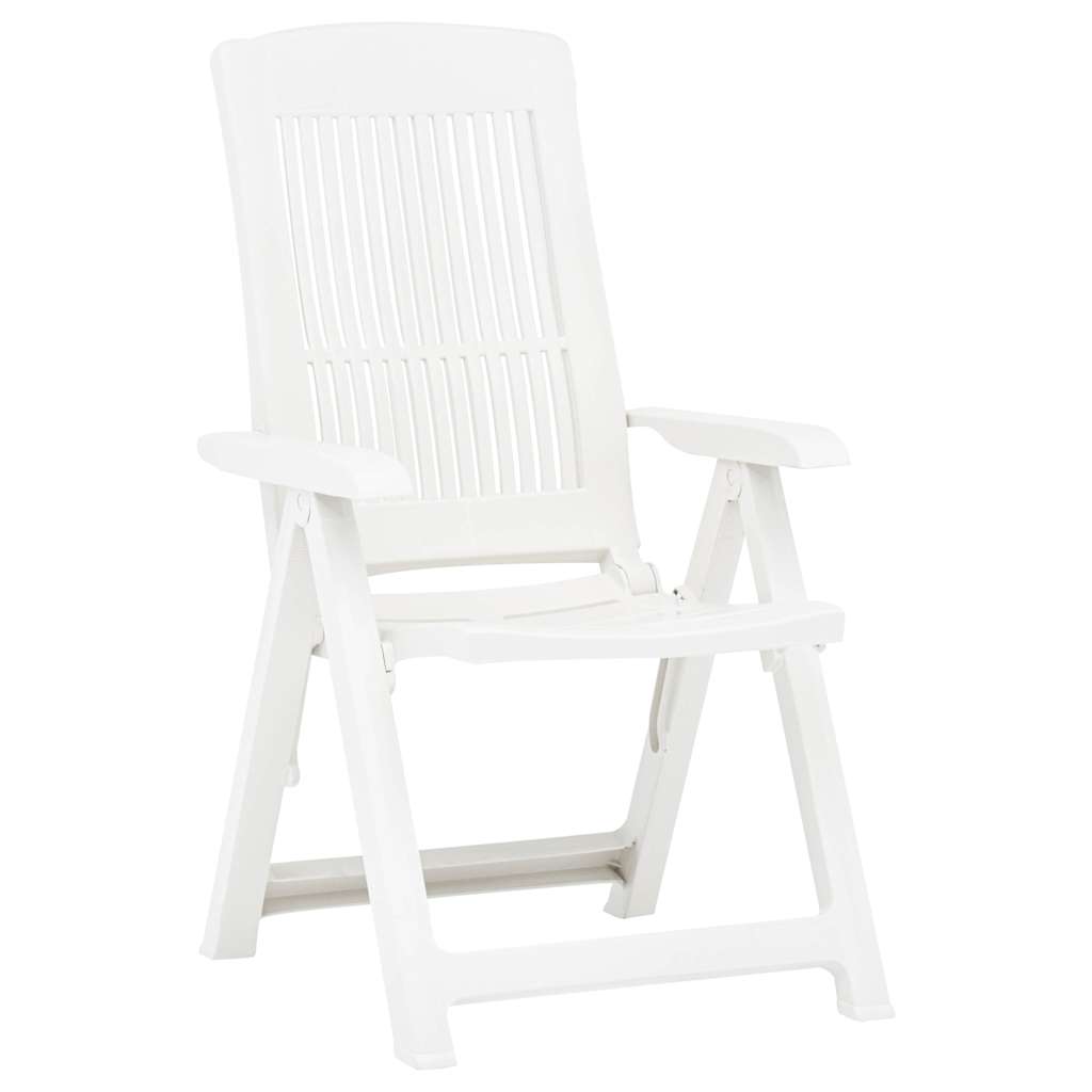 Vidaxl tuinstoelen 2 st verstelbaar kunststof wit
