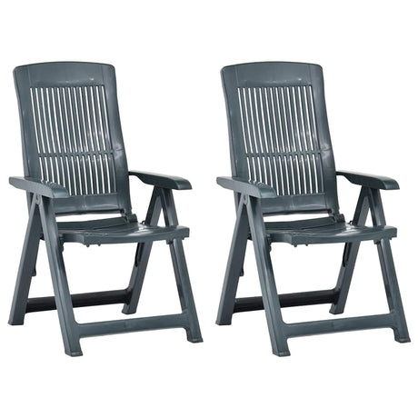 Vidaxl opklapbare ligstoelen, 2 stuks, groen plastic.
