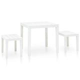 Vidaxl tuintafel met 2 banken kunststof wit