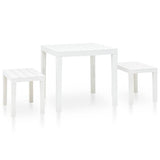 Vidaxl tuintafel met 2 banken kunststof wit