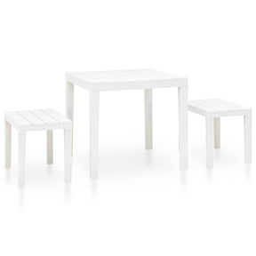 Vidaxl tuintafel met 2 banken kunststof wit