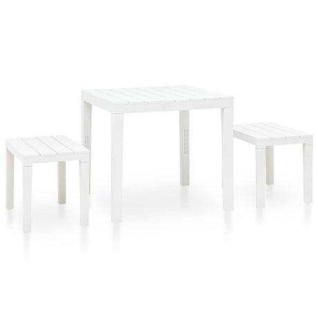 Vidaxl tuintafel met 2 banken kunststof wit