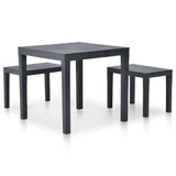 Vidaxl tuintafel met 2 banken kunststof antraciet