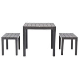 Vidaxl tuintafel met 2 banken kunststof bruin