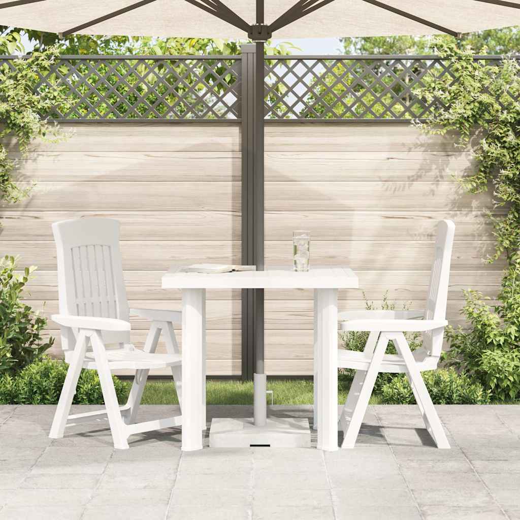 Vidaxl tuintafel 80x75x72 cm kunststof wit