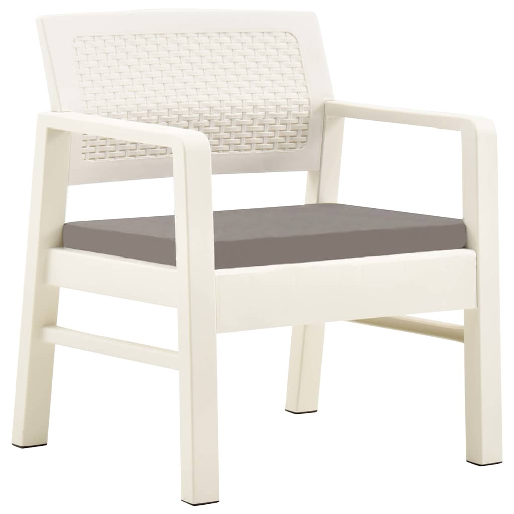 Vidaxl 3-delige loungeset kunststof wit
