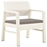 Vidaxl 3-delige loungeset kunststof wit