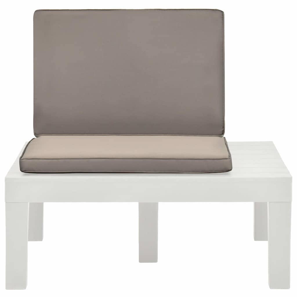 Vidaxl loungestoel met kussen kunststof wit