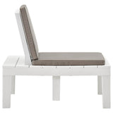 Vidaxl loungestoel met kussen kunststof wit