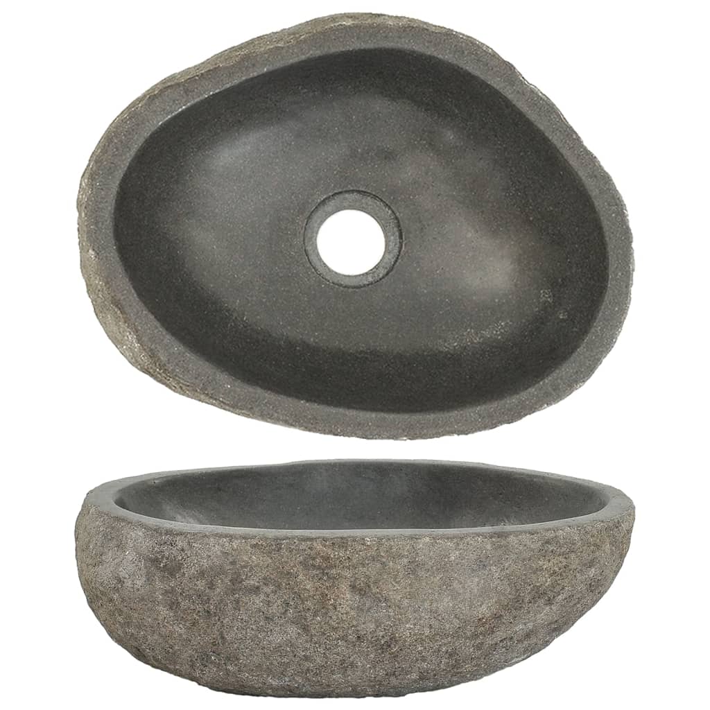 VidaXL Washbasin Oval (29-38) x (24-31) CM River stone