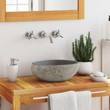 Vidaxl lavabo ovale (29-38) x (24-31) cm Stone de la rivière