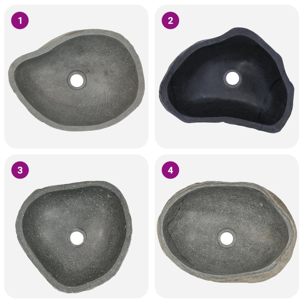 Vidaxl Washbasin Oval (37-46) x (29-36) CM řeky Stone