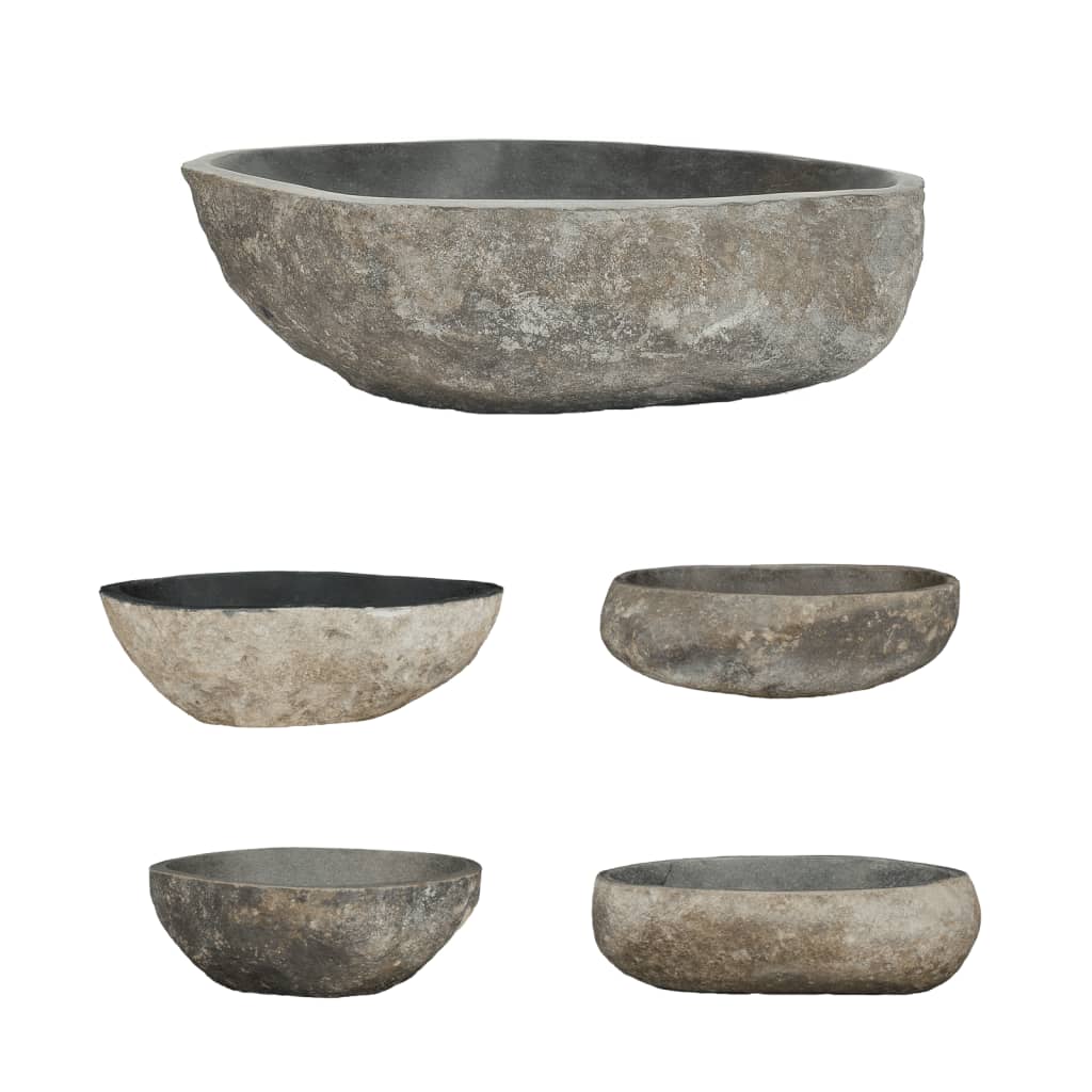 Vidaxl Washbasin Oval (45-53) x (34-41) CM River Stone