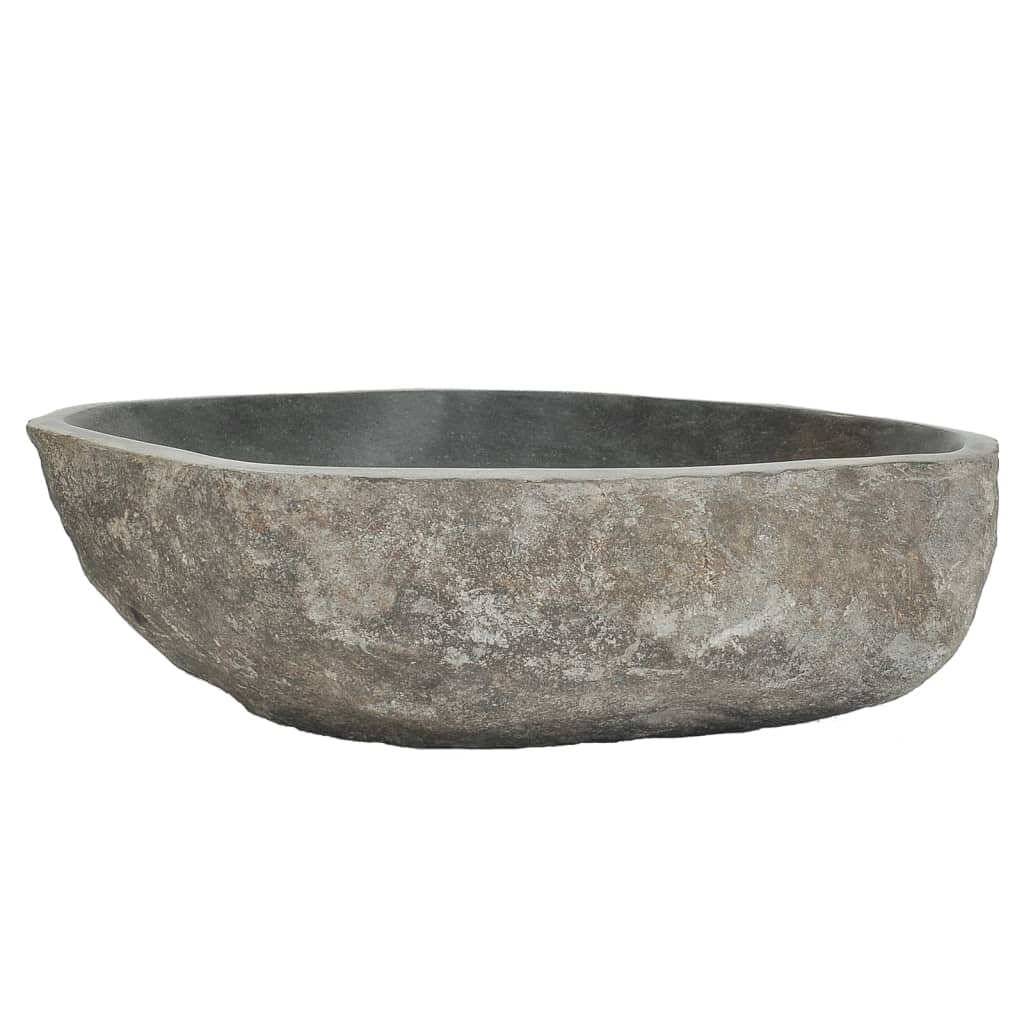 Vidaxl Washbasin Oval (45-53) x (34-41) CM River Stone