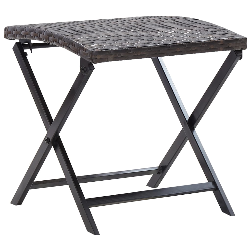 Vidaxl kruk inklapbaar poly rattan bruin