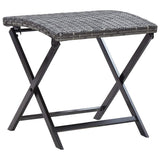 Vidaxl kruk inklapbaar poly rattan grijs