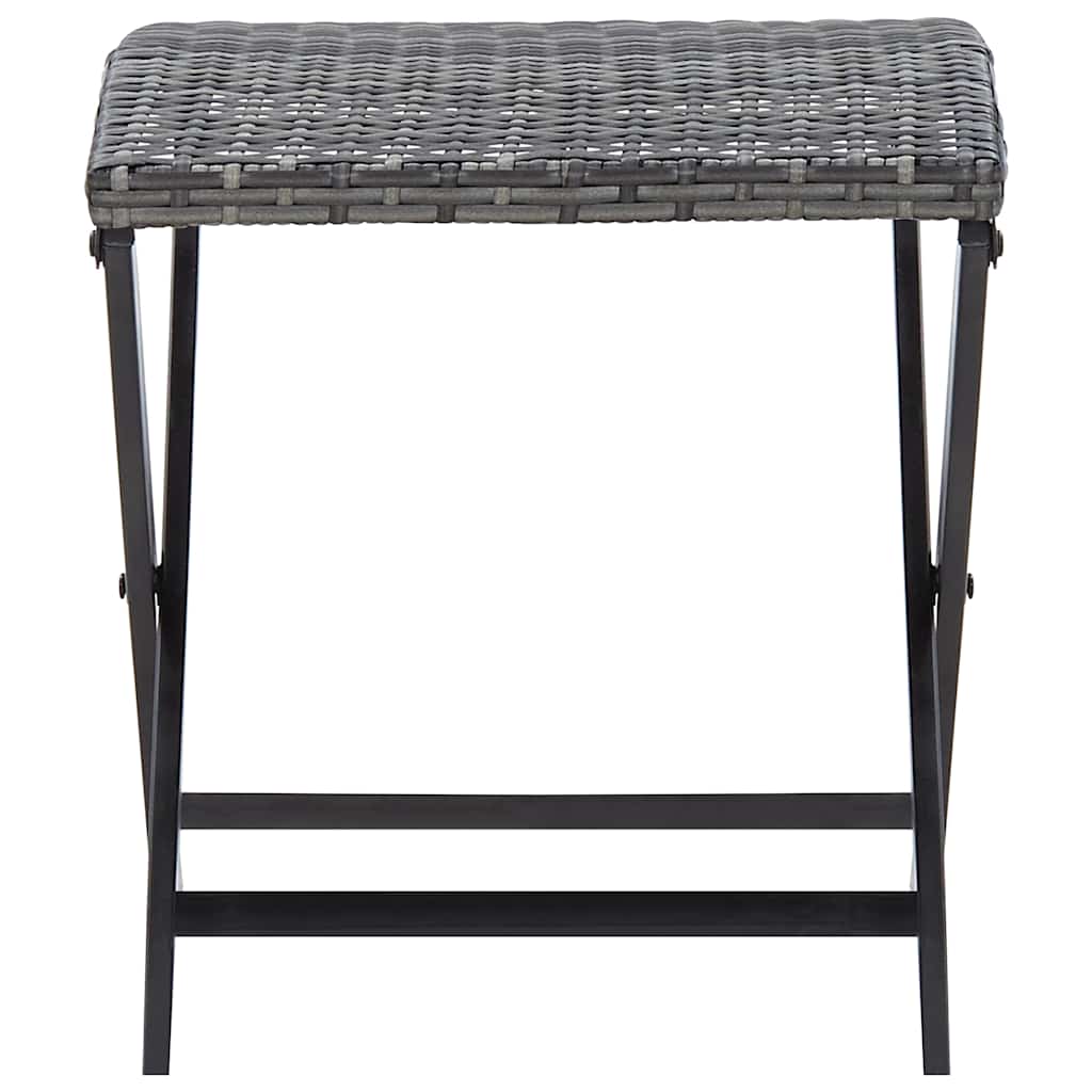 Vidaxl kruk inklapbaar poly rattan grijs