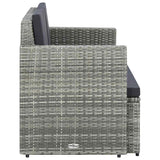 Vidaxl tuinbank 2-zits met kussens poly rattan grijs
