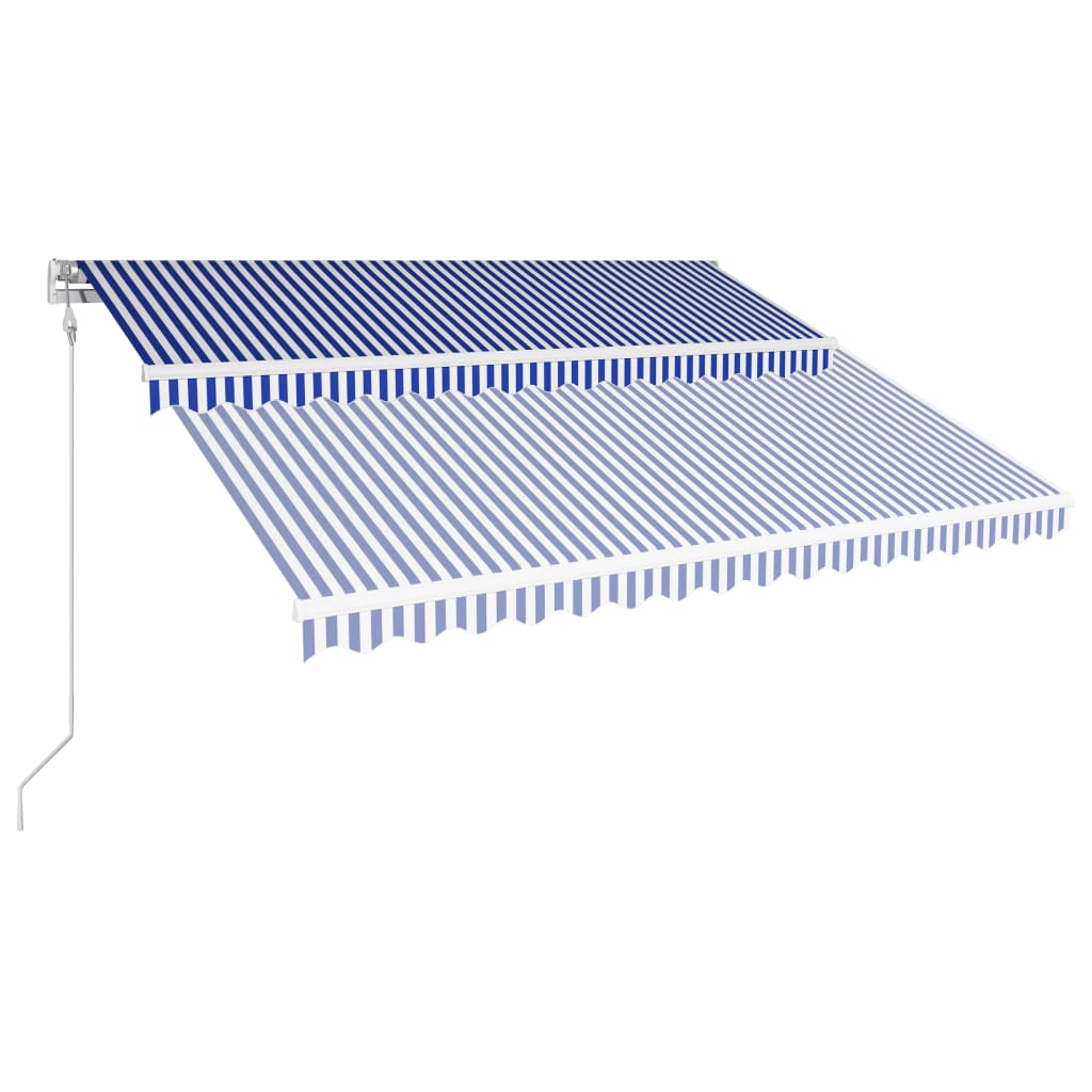 Vidaxl Luifel utvider automatisk 400x300 cm blå og hvit