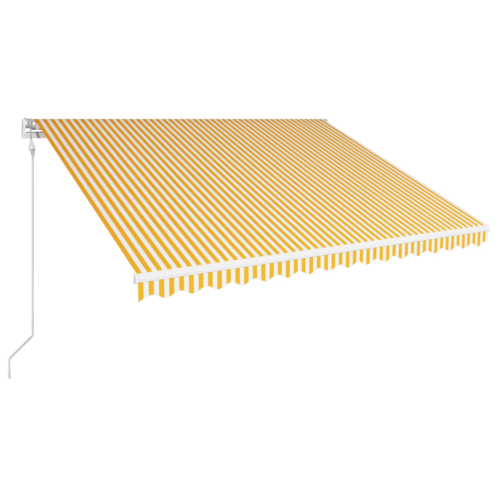 Vidaxl Luifel Automatique extensible 400x300 cm jaune et blanc