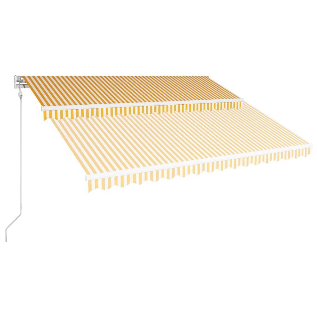 Vidaxl Luifel Automatisch erweiterbar 400 x 300 cm gelb und weiß