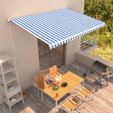 Vidaxl Luifel se extiende manualmente 450x300 cm azul y blanco