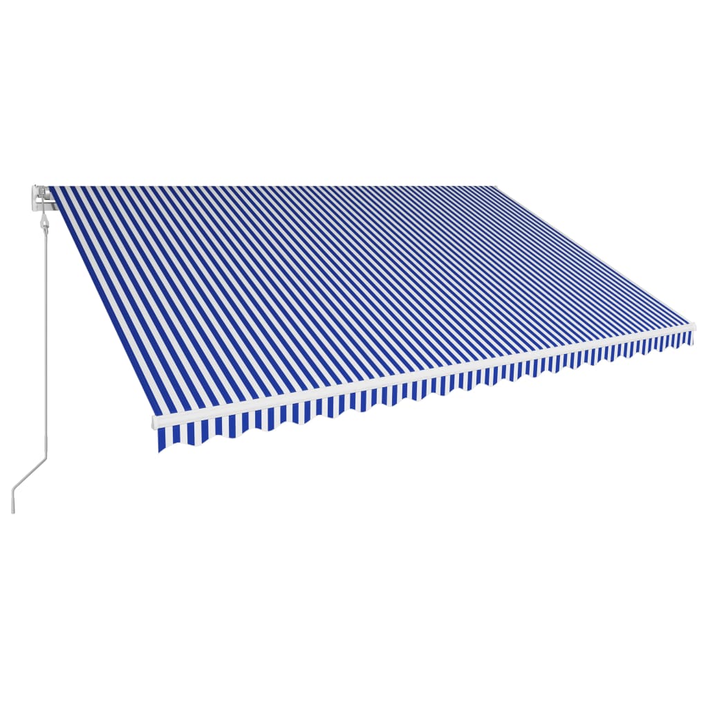 Vidaxl Luifel Automatisk utdragbar 500x300 cm blått och vitt