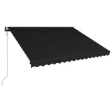 Vidaxl Luifel extensible avec le capteur de vent et LED 400x300 cm anthracite