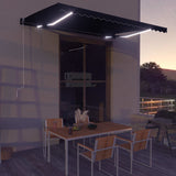 Vidaxl Luifel extendable with wind sensor and LED 450x300 cm anthracite