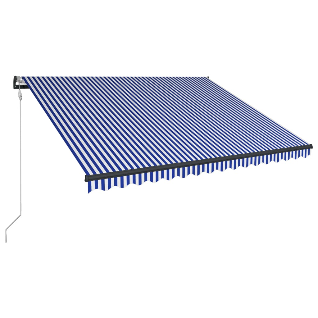 Vidaxl Laifel con sensor de viento y LED 450x300 cm azul y blanco