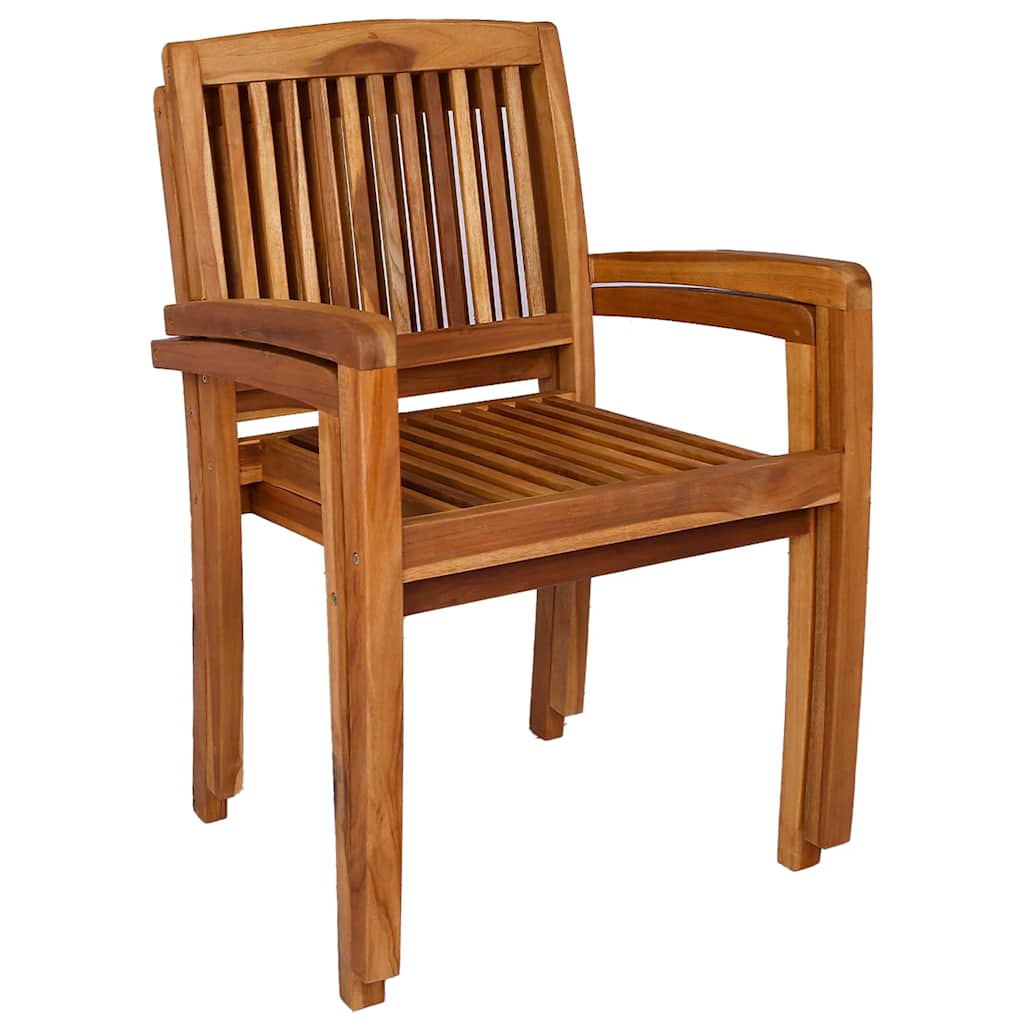 Vidaxl tuinstoelen stapelbaar 2 st massief teakhout