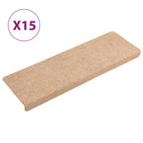 Vidaxl stair mats 15 st 65x21x4 cm needle felt cream -colored