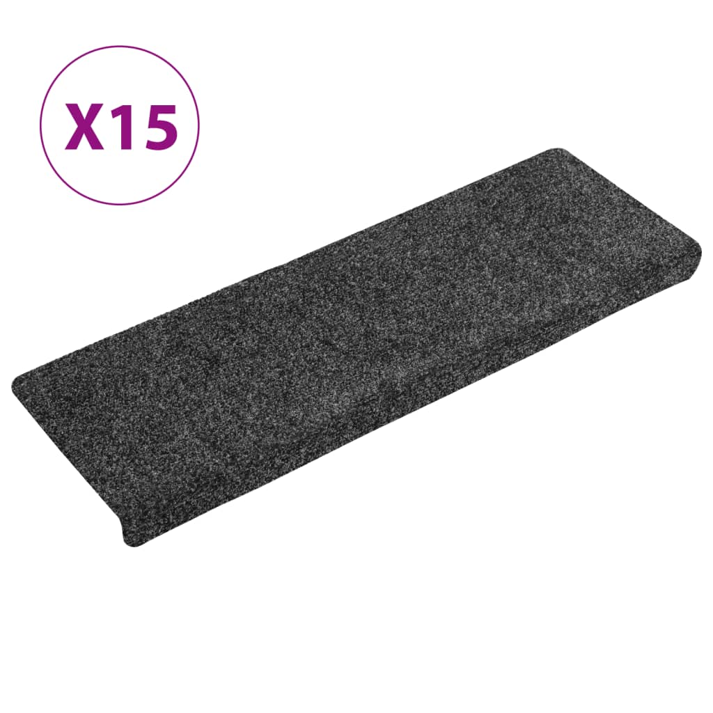 Podstavki za stopnice Vidaxl 15 St 65x21x4 cm igla Feel siva