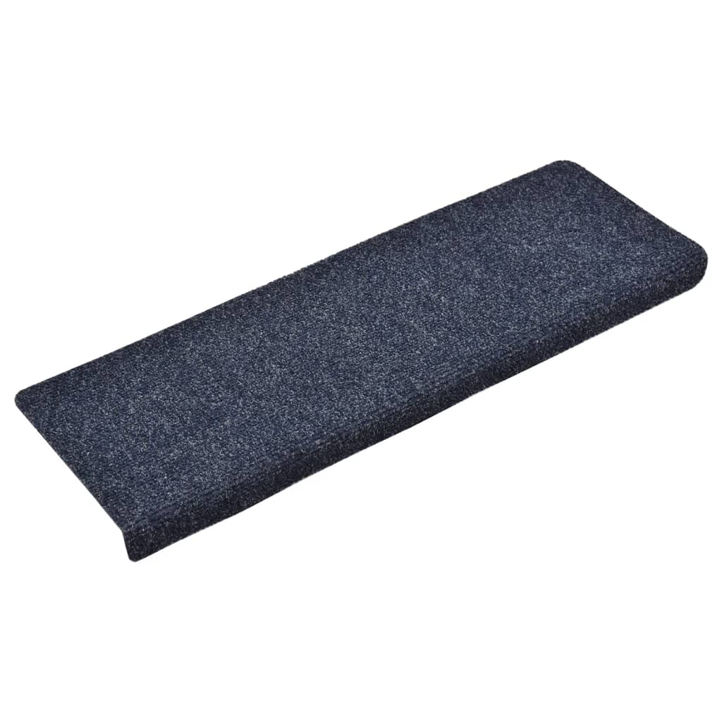 Vidaxl stair mats 15 st 65x21x4 cm needle felt blue