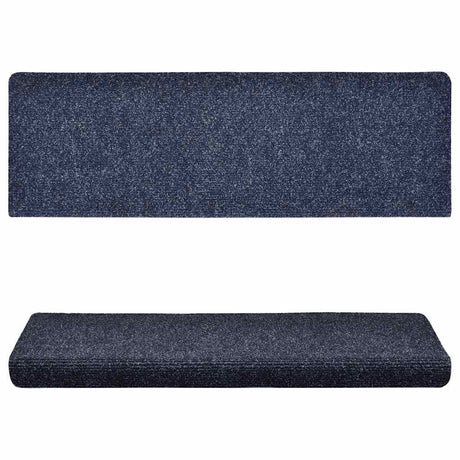 Vidaxl trapmatten zelfklevend 15 stuks 65x21x4 cm blauw rechthoekige rand