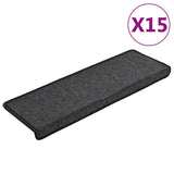 Vidaxl Stair Mats 15 St 65x21x4 cm Anthracite