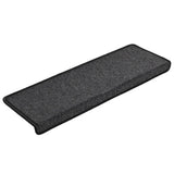 Vidaxl trapmatten 15 st 65x21x4 cm antraciet rechthoekige rand