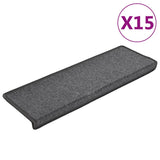 Esteras de escalera de Vidaxl 15 st 65x21x4 cm gris oscuro