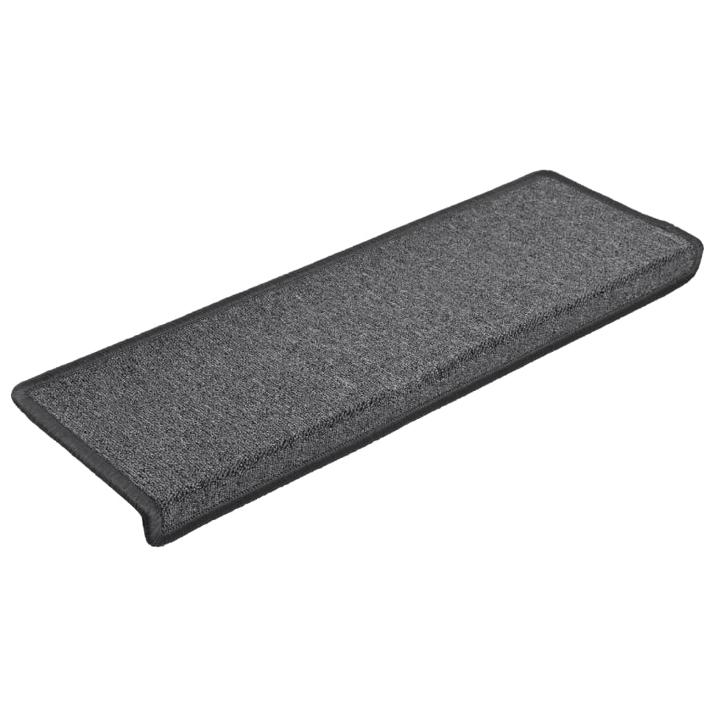 Vidaxl stair mats 15 st 65x21x4 cm dark gray