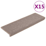 Esteras de escalera de Vidaxl 15 st 65x21x4 cm marrón claro